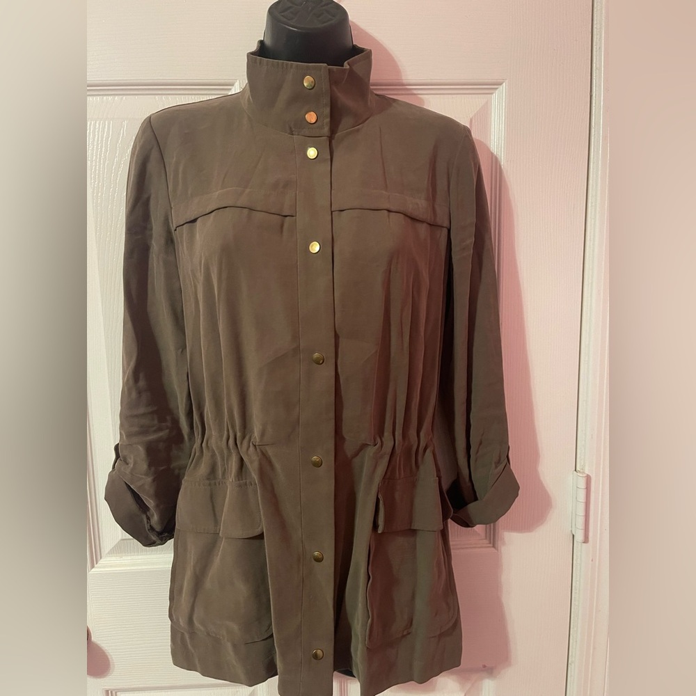 Zara Basic Collection Utility Jacket In Olive Gre… - image 1